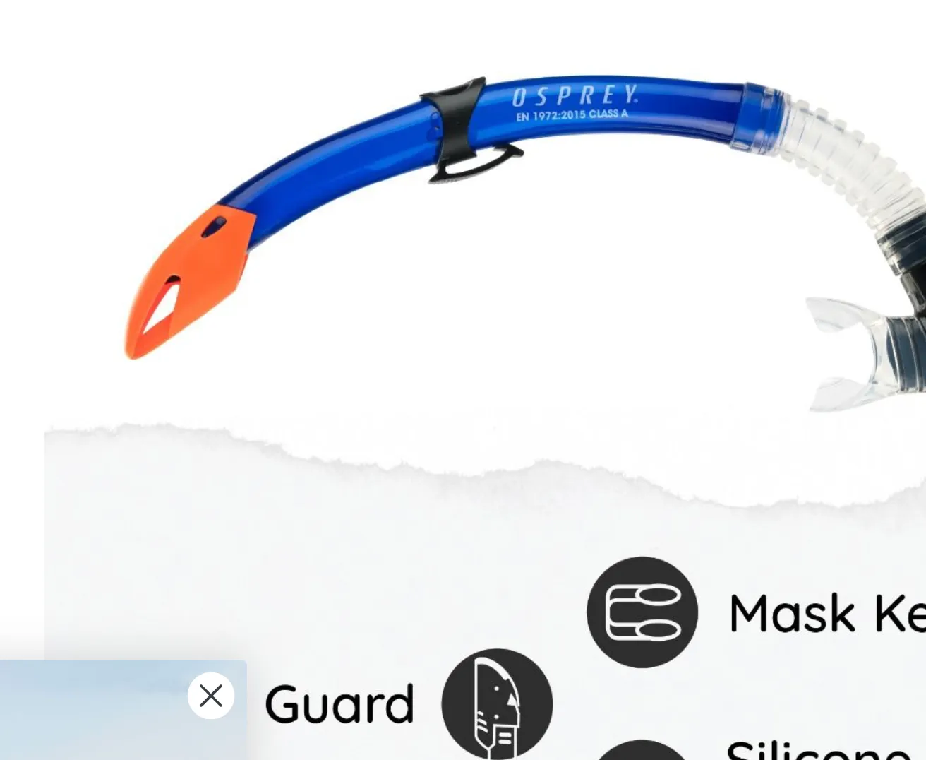Adults Mask , Snorkel Set With Fins  - Blue