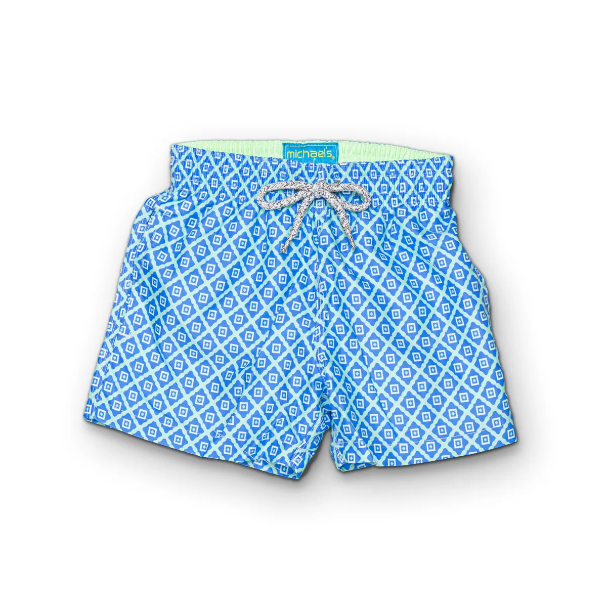 Boy's Cyclist Liner Swim Trunks - Diamond Pattern