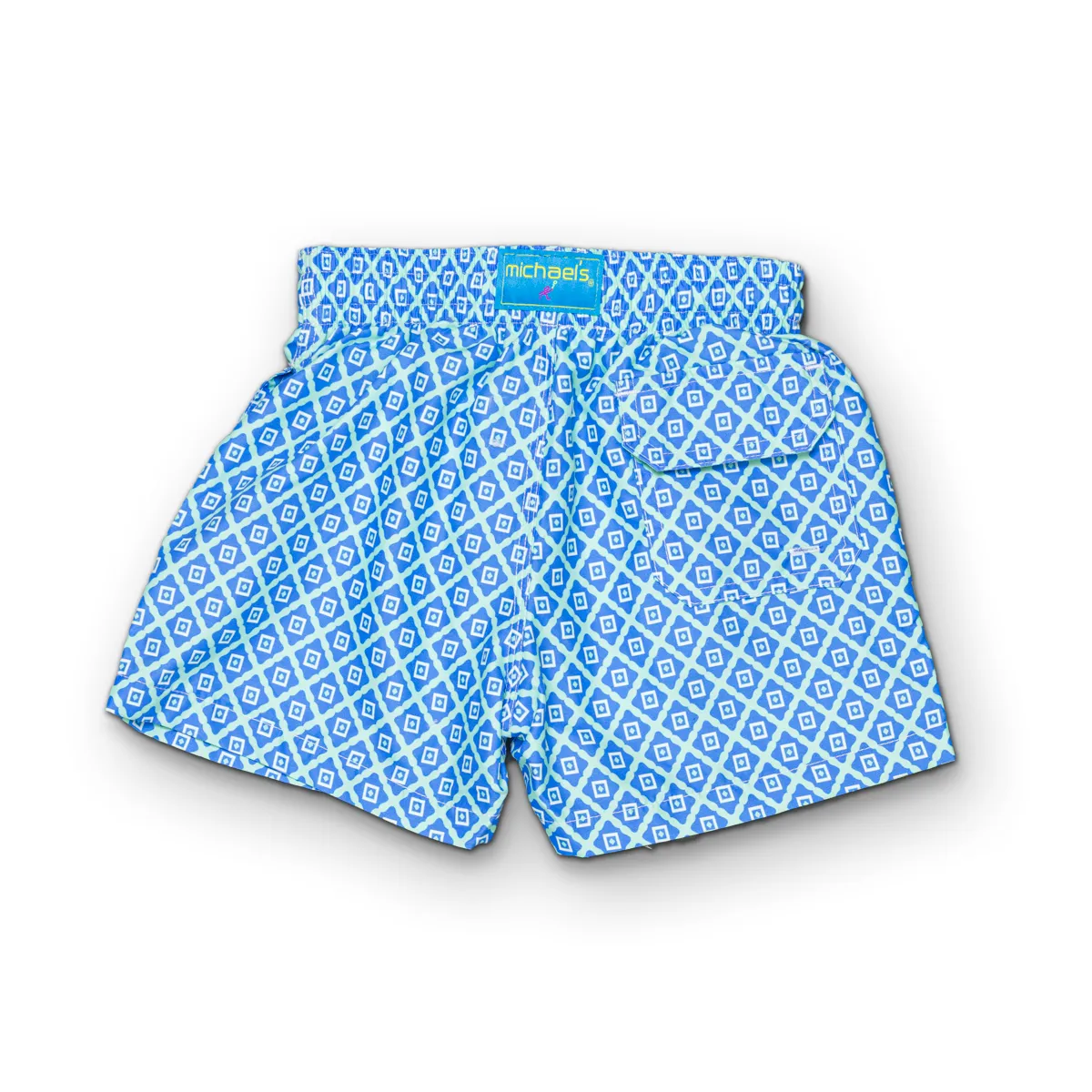 Boy's Cyclist Liner Swim Trunks - Diamond Pattern