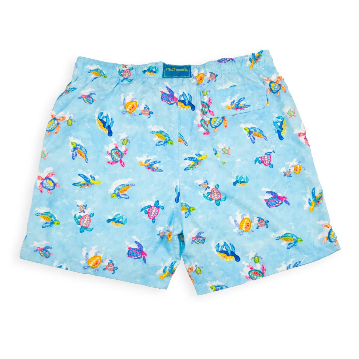 Boy's Cyclist Liner Swim Trunks - New Turtles Blue