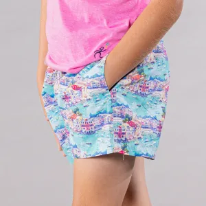 Boy's Cyclist Liner Swim Trunks - Portofino Multicolored