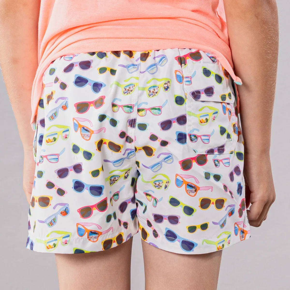 Boy's Cyclist Liner Swim Trunks - Sunglasses White