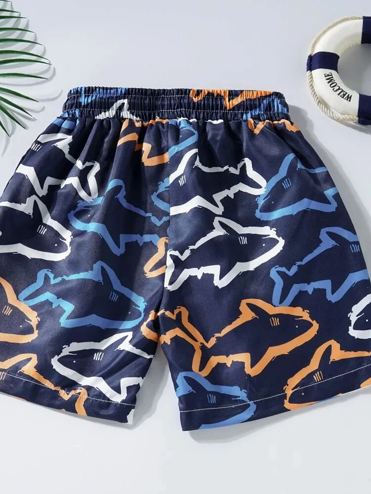 Boys’ Swimming with Sharks Swim Trunks