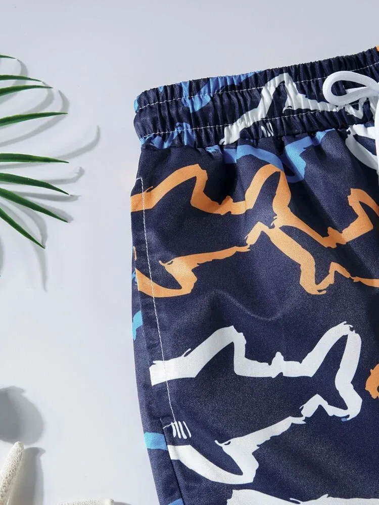 Boys’ Swimming with Sharks Swim Trunks