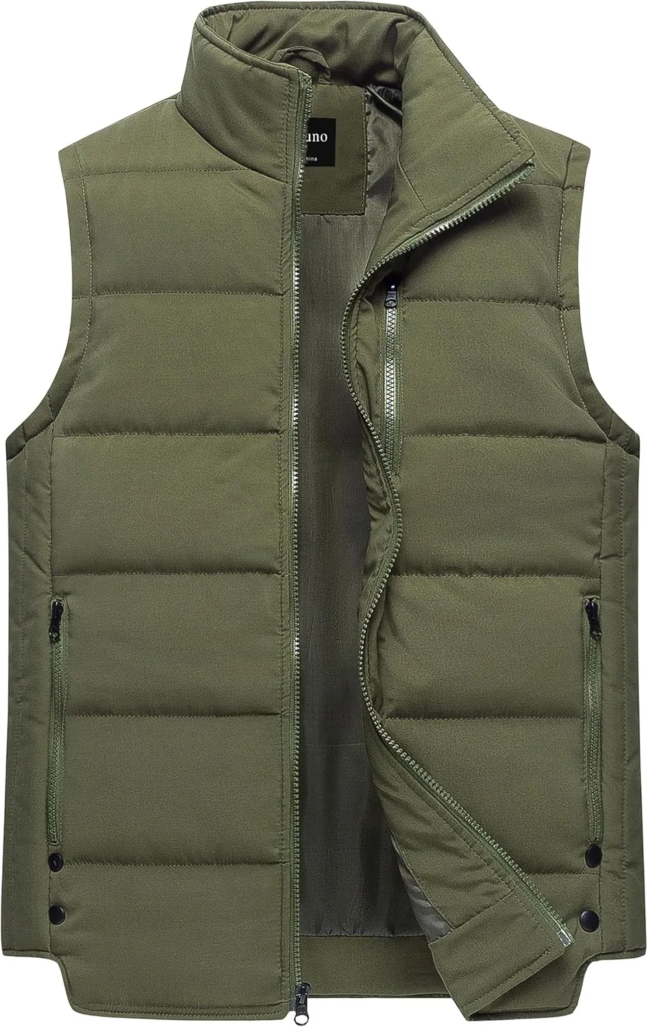 Chrisuno Men's Puffer Vest Casual Stand Collar Quilted Waistcoat Outdoor Padded Ski Vest