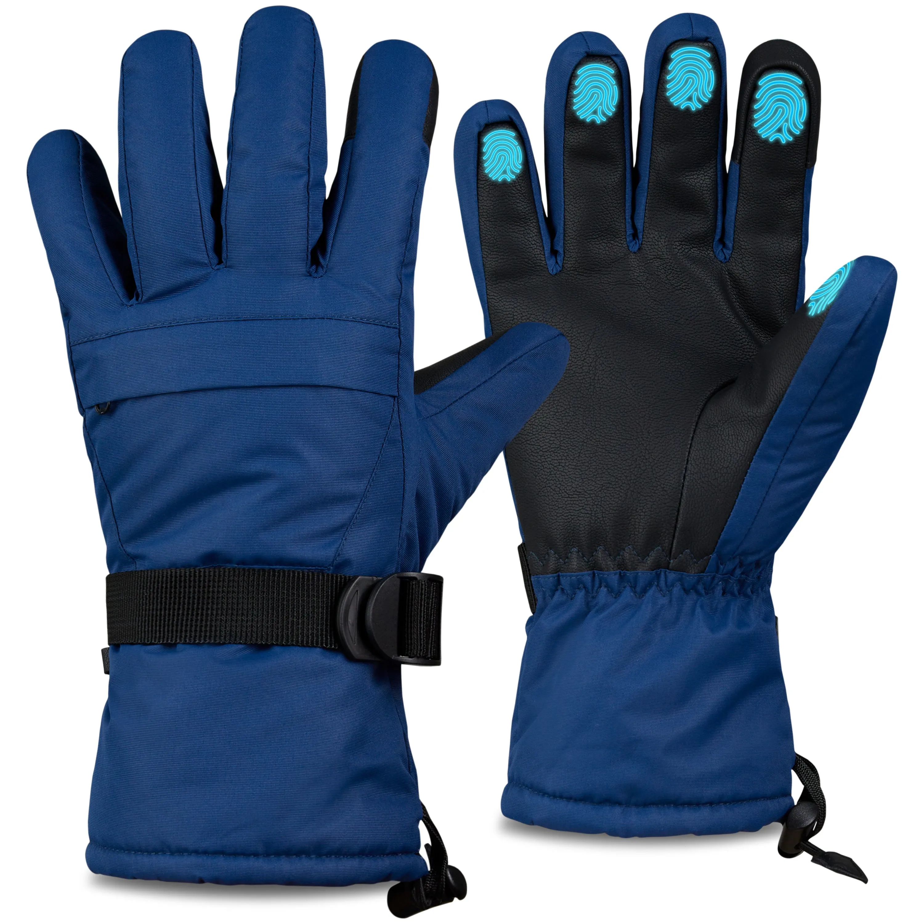 CityComfort Mens Skiing Gloves - Fleece Lined Touch Screen Gloves
