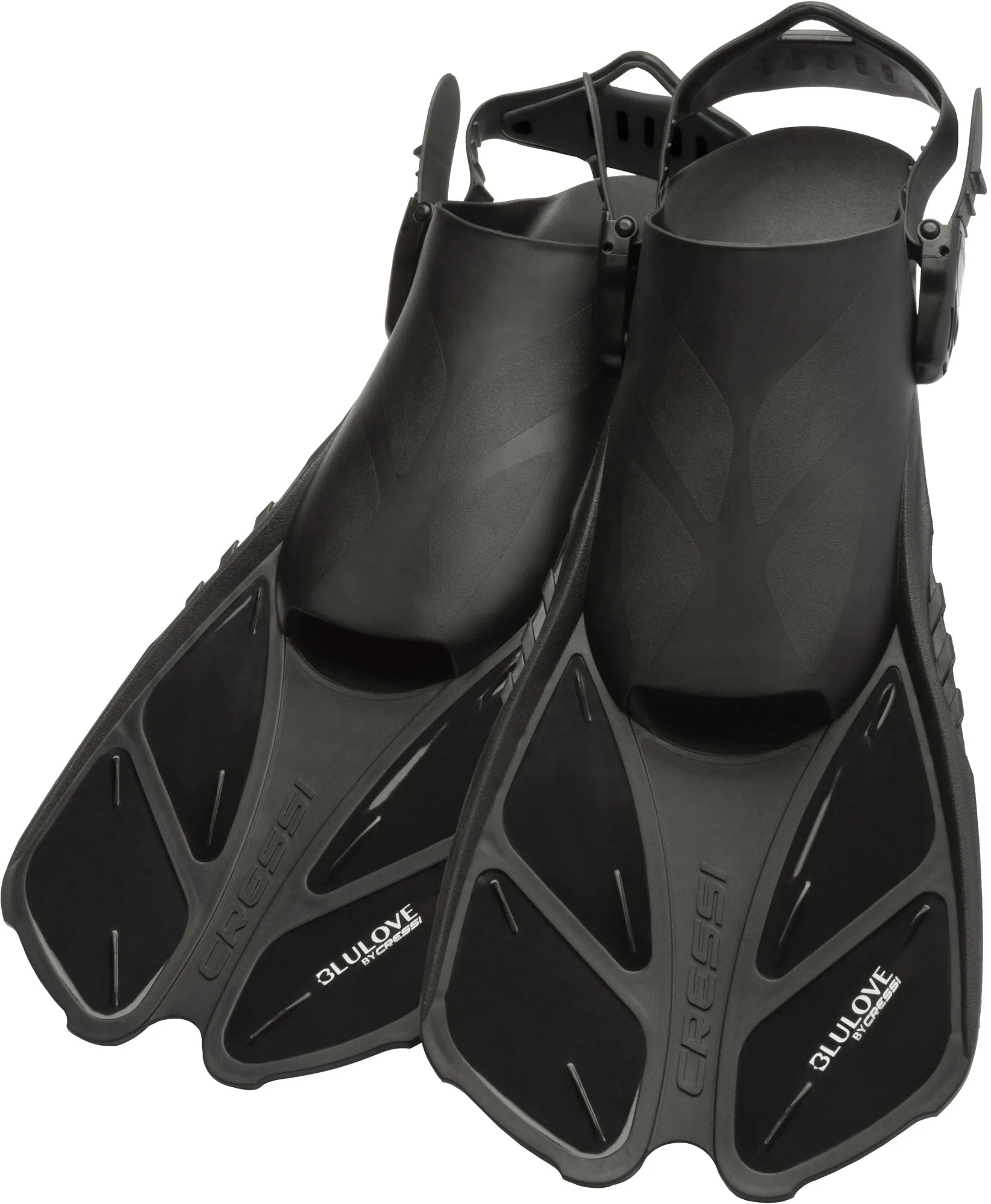 Cressi Bonete Open-Heel Fins and Duke Full Face Snorkeling Mask Set
