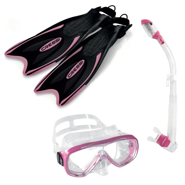 Cressi Onda Mask, Dry Snorkel & Palau Long Fins Set