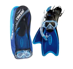Cressi Palau Mask Snorkel & Fin Set Blue