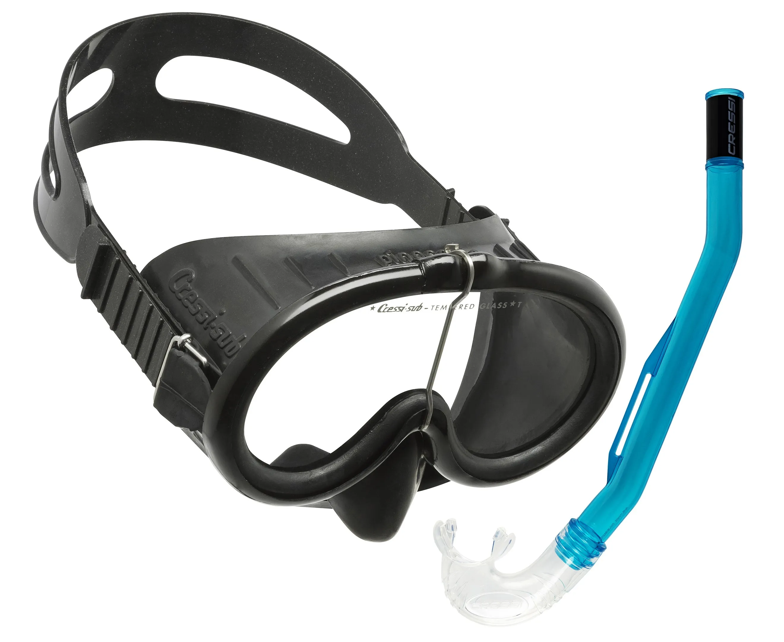 Cressi Pinocchio Classic Oval Dive Mask and Island 2.0 Snorkel for Scuba and Snorkeling