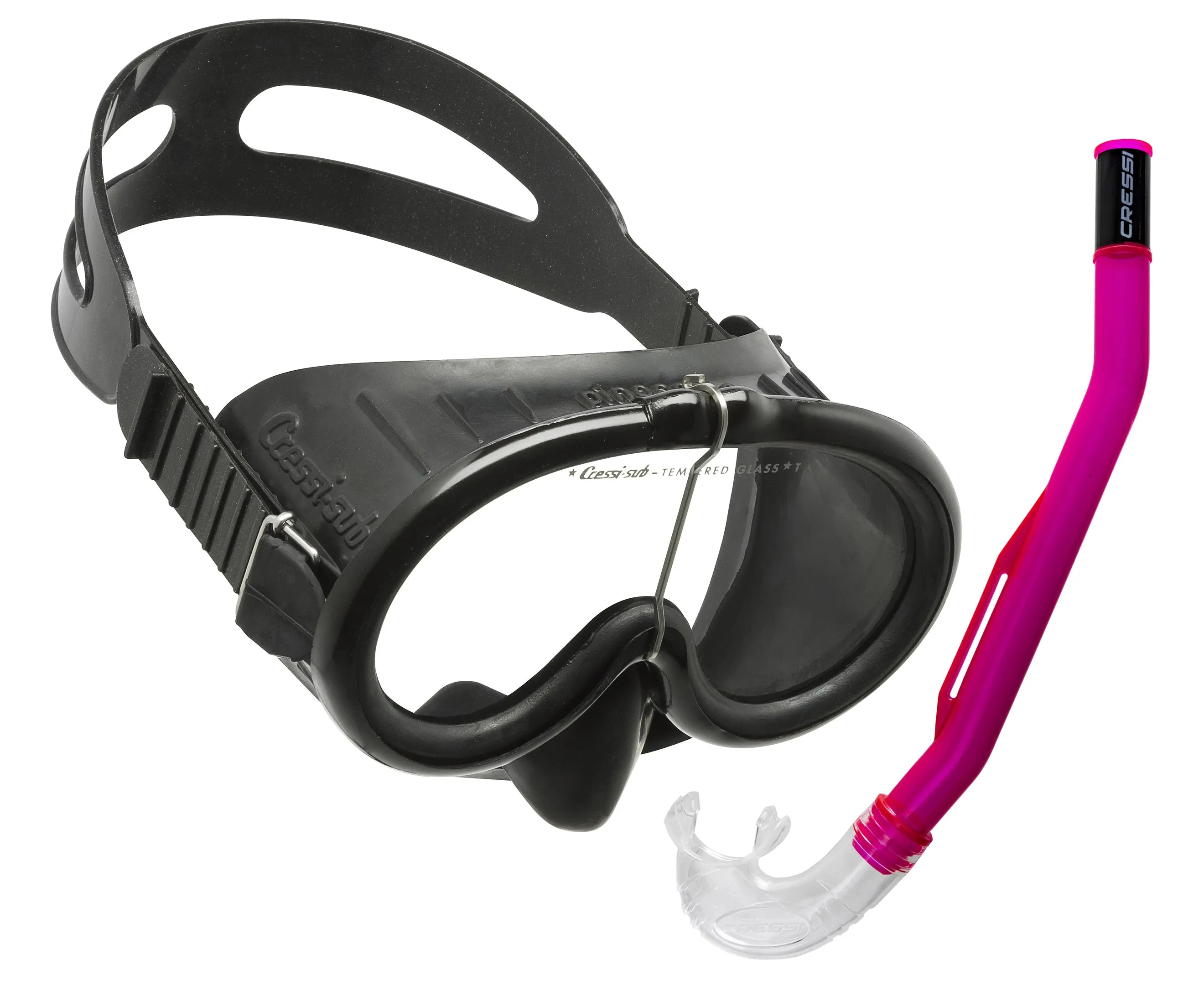 Cressi Pinocchio Classic Oval Dive Mask and Island 2.0 Snorkel for Scuba and Snorkeling