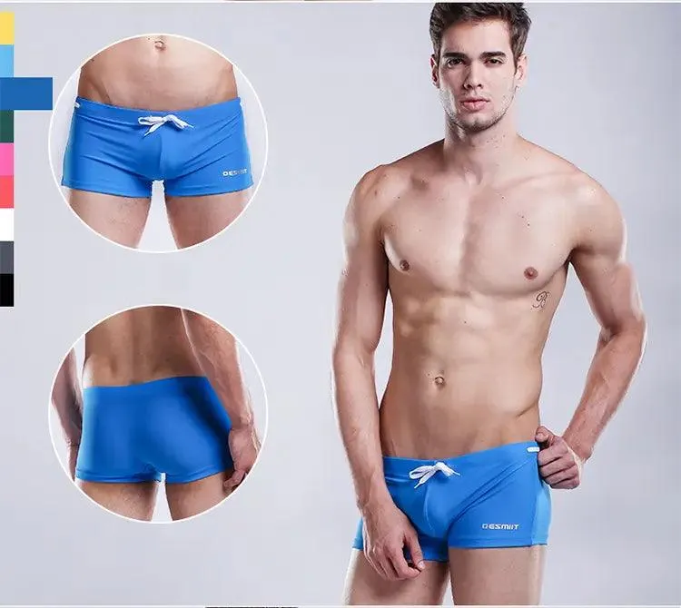 Desmiit Solid Swim Trunks Beach Bikini