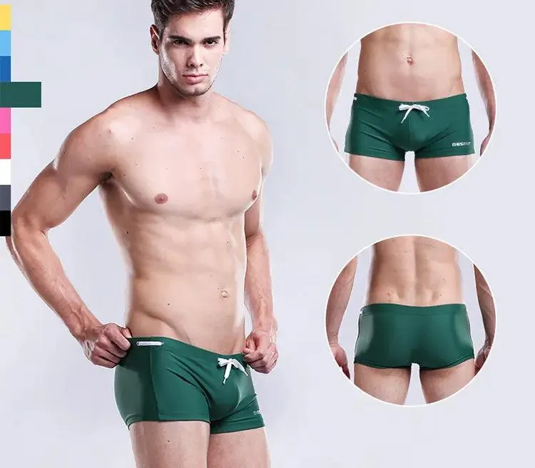 Desmiit Solid Swim Trunks Beach Bikini