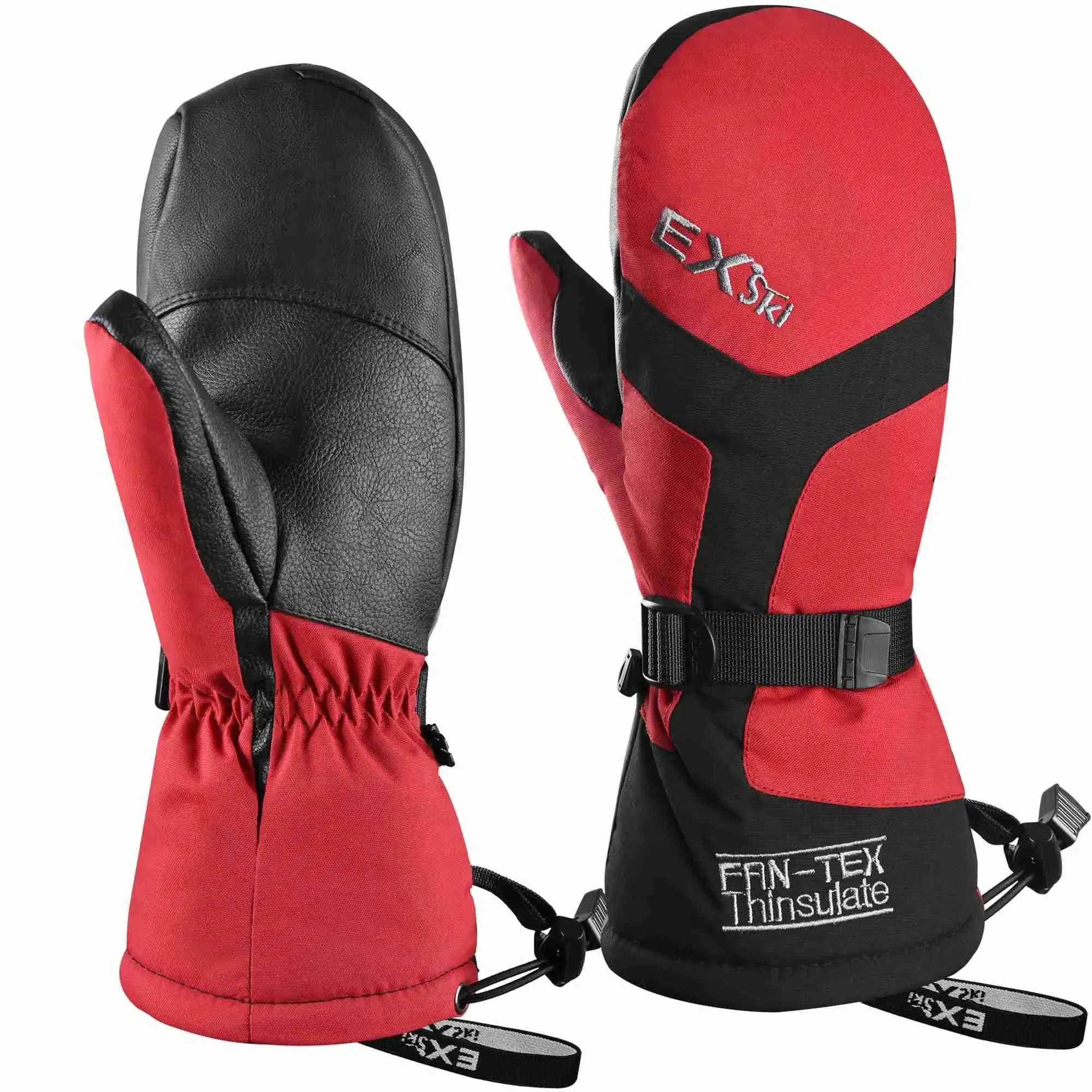 EXski Waterproof Ski Mittens - Thermal 3M Thinsulate Winter Gloves for Men and Women