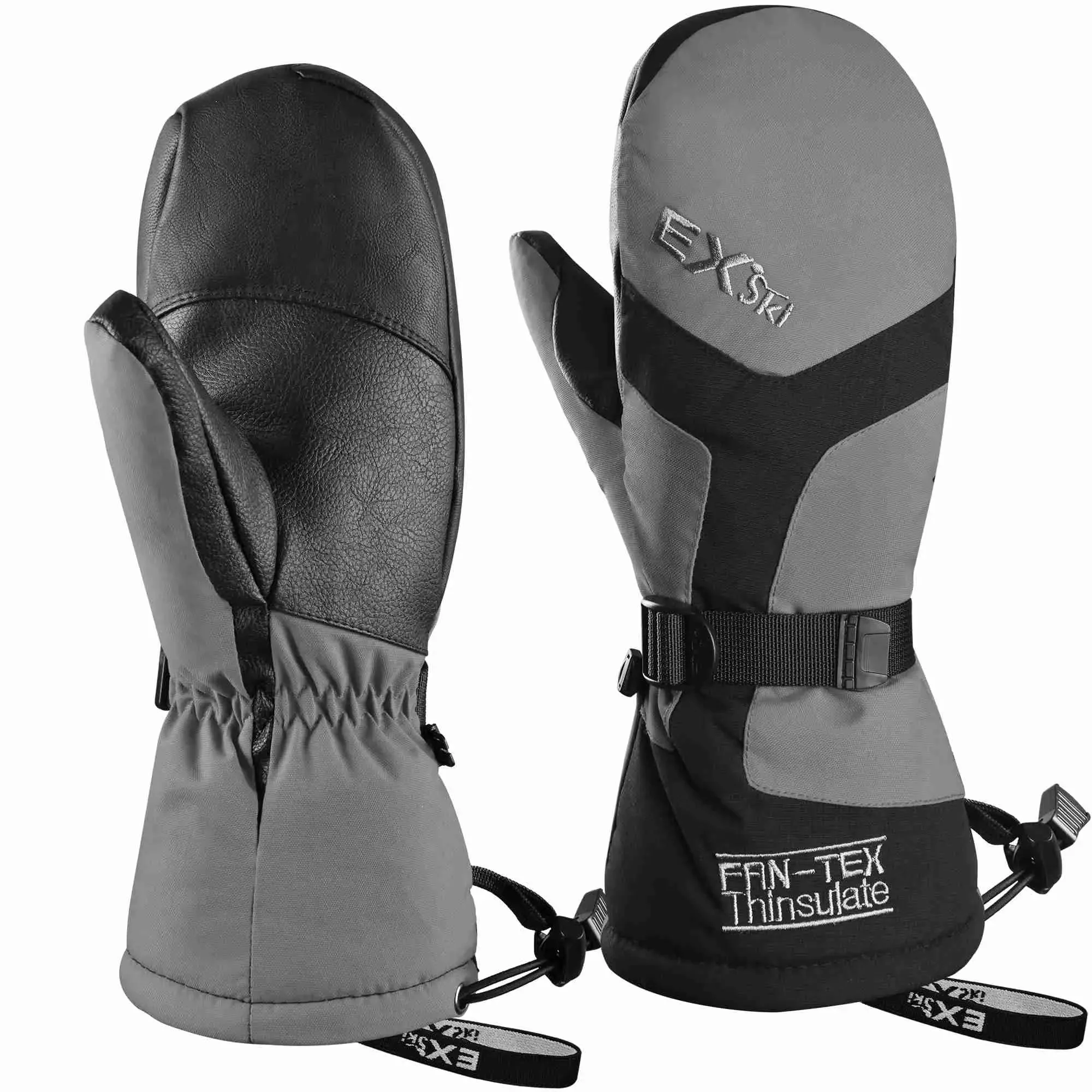 EXski Waterproof Ski Mittens - Thermal 3M Thinsulate Winter Gloves for Men and Women