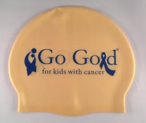 Go Gold for Kids with Cancer Silicone Swim Cap