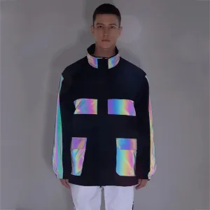 Hotian Men Insulated Snow Snowboarding Cargo Jacket Reflective