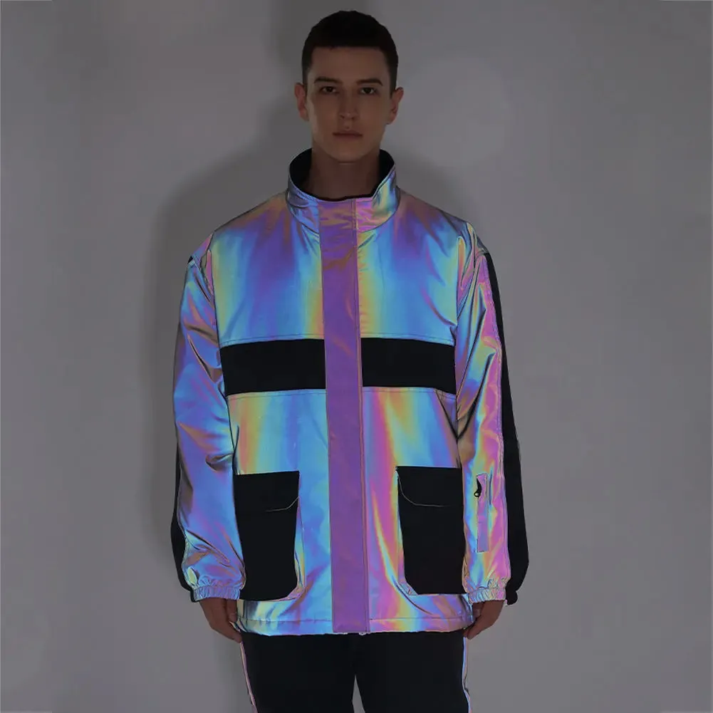 Hotian Men Insulated Snow Snowboarding Cargo Jacket Reflective