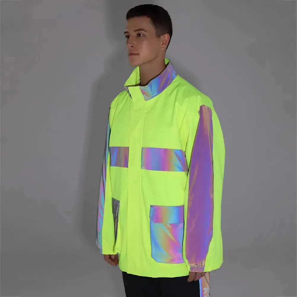 Hotian Men Insulated Snow Snowboarding Cargo Jacket Reflective