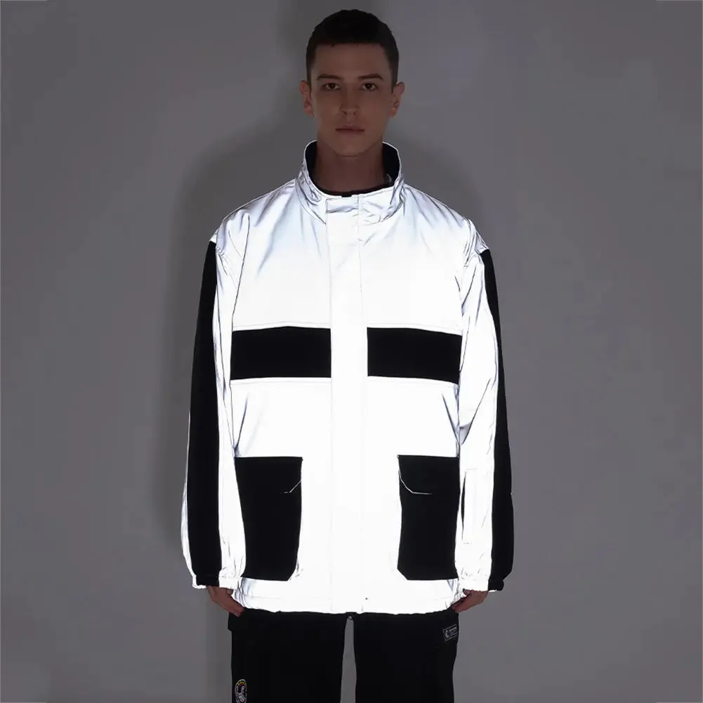 Hotian Men Insulated Snow Snowboarding Cargo Jacket Reflective