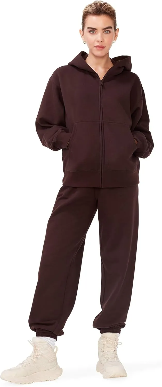 KUT & SO Womens Sweatsuits  Oversized Track Suit 2-Piece Set Includes Zip Hoodie and High-Rise Sweatpants