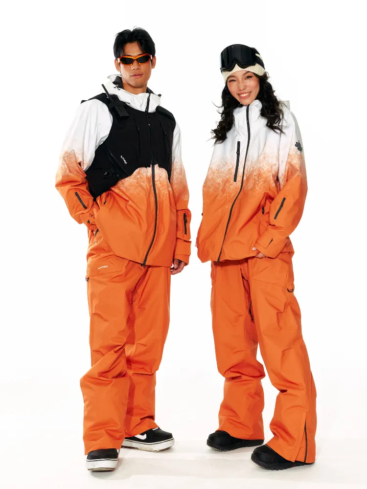 LITAN Alpine Teflon Suspender Orange Pants - Unisex