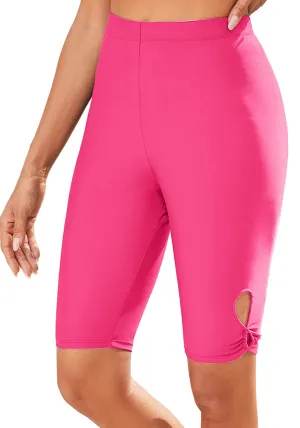 Magenta for Women's Legging Swim Pant Mid Waist Modest Mega Stretch