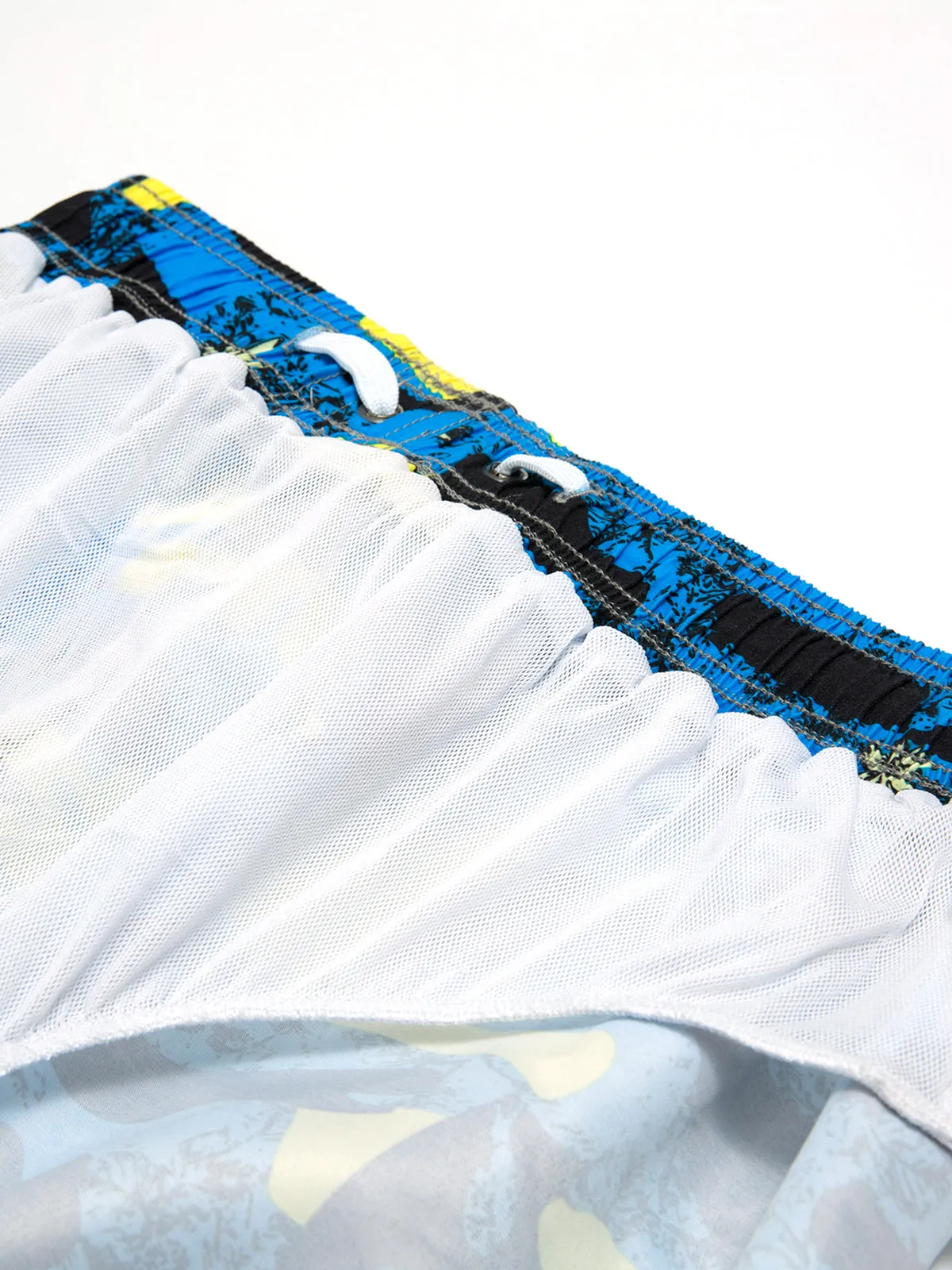Men's Casual Blue Camo Print Summer Beach Shorts Swimming Trunks