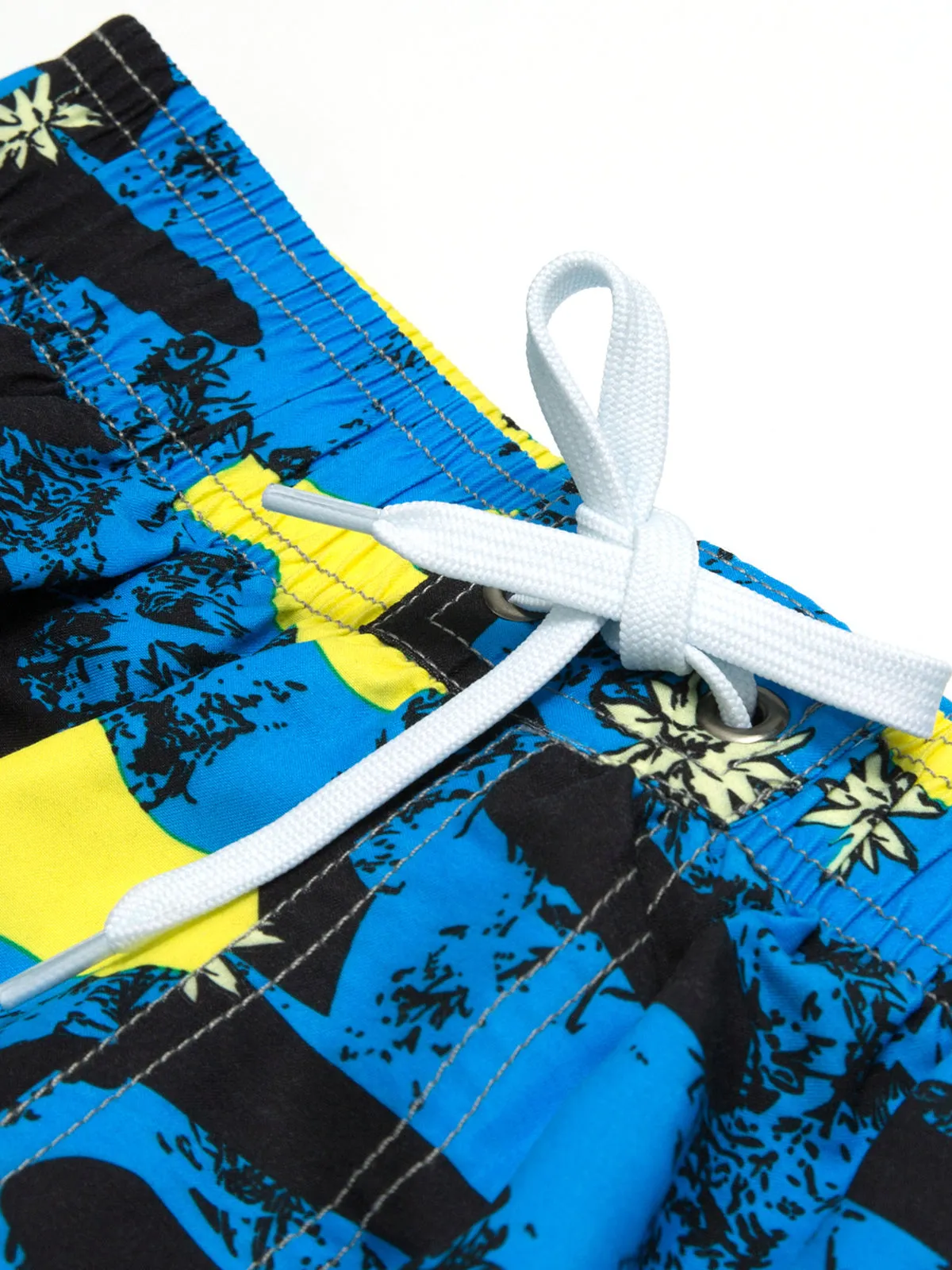 Men's Casual Blue Camo Print Summer Beach Shorts Swimming Trunks