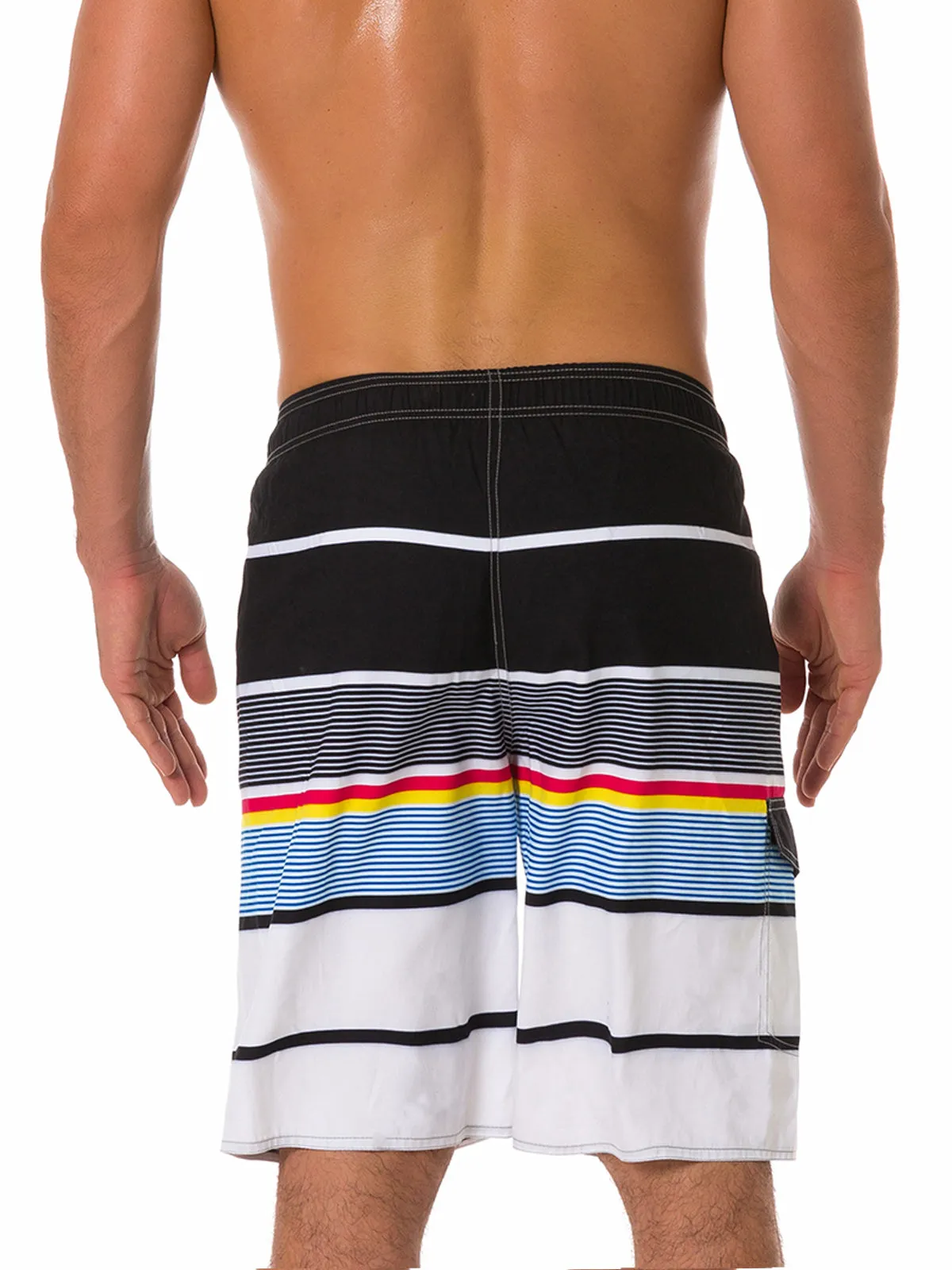 Men's Casual Multicolor Striped Summer Shorts Swimming Trunks