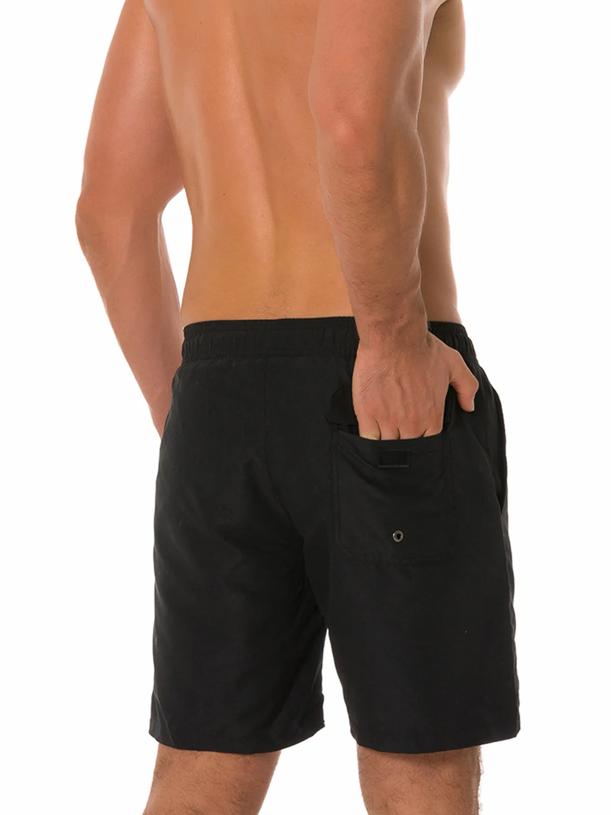 Men's Casual Summer Solid Color Beach Shorts Swimming Trunks
