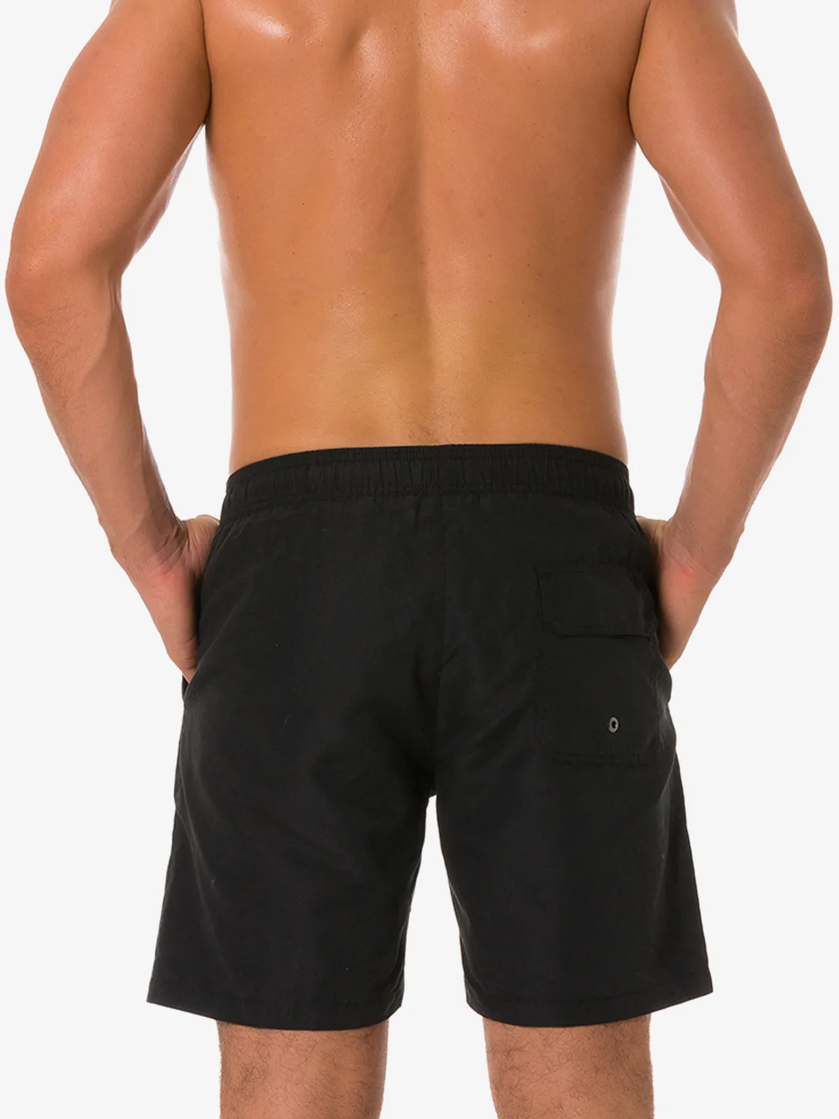 Men's Casual Summer Solid Color Beach Shorts Swimming Trunks