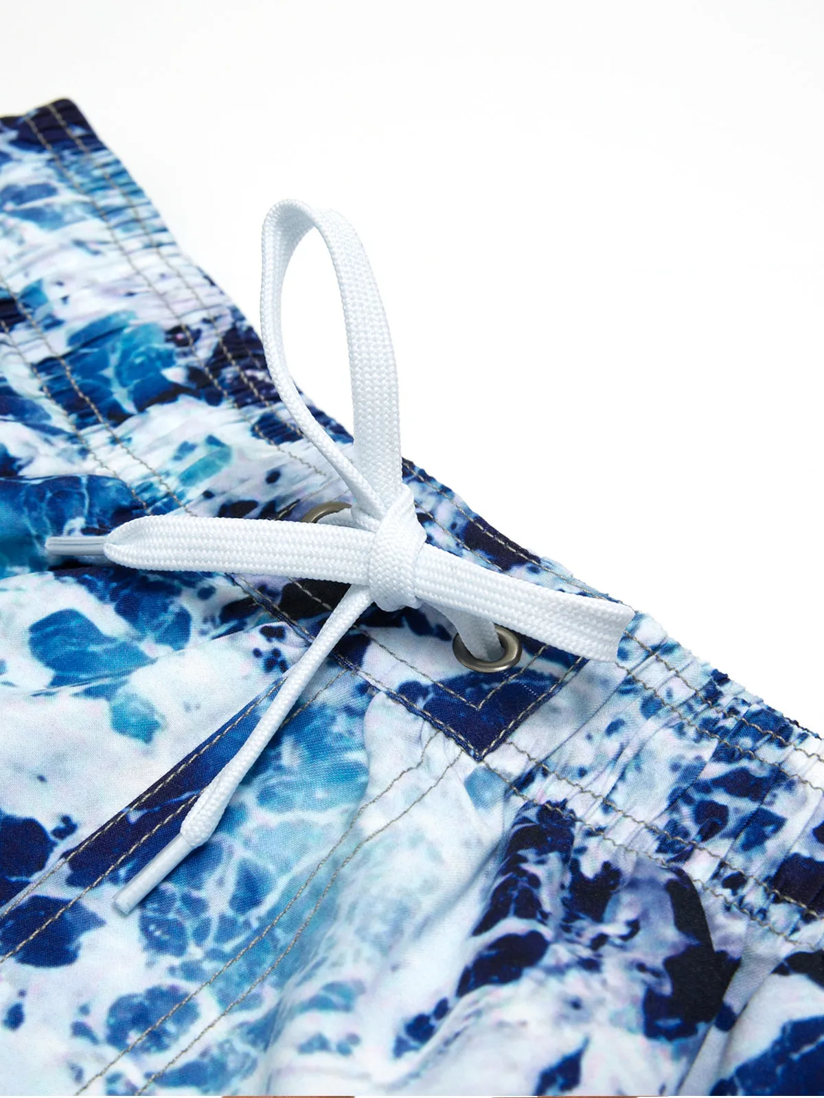 Men's Casual Wave Ocean Print Holiday Summer Beach Shorts Swimming Trunks