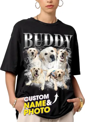 Mit & Mia Custom Your Own Bootleg Rap Shirts for Boyfriend Girlfriend Face Shirt with Photo Gift for Him Her Pet Lovers
