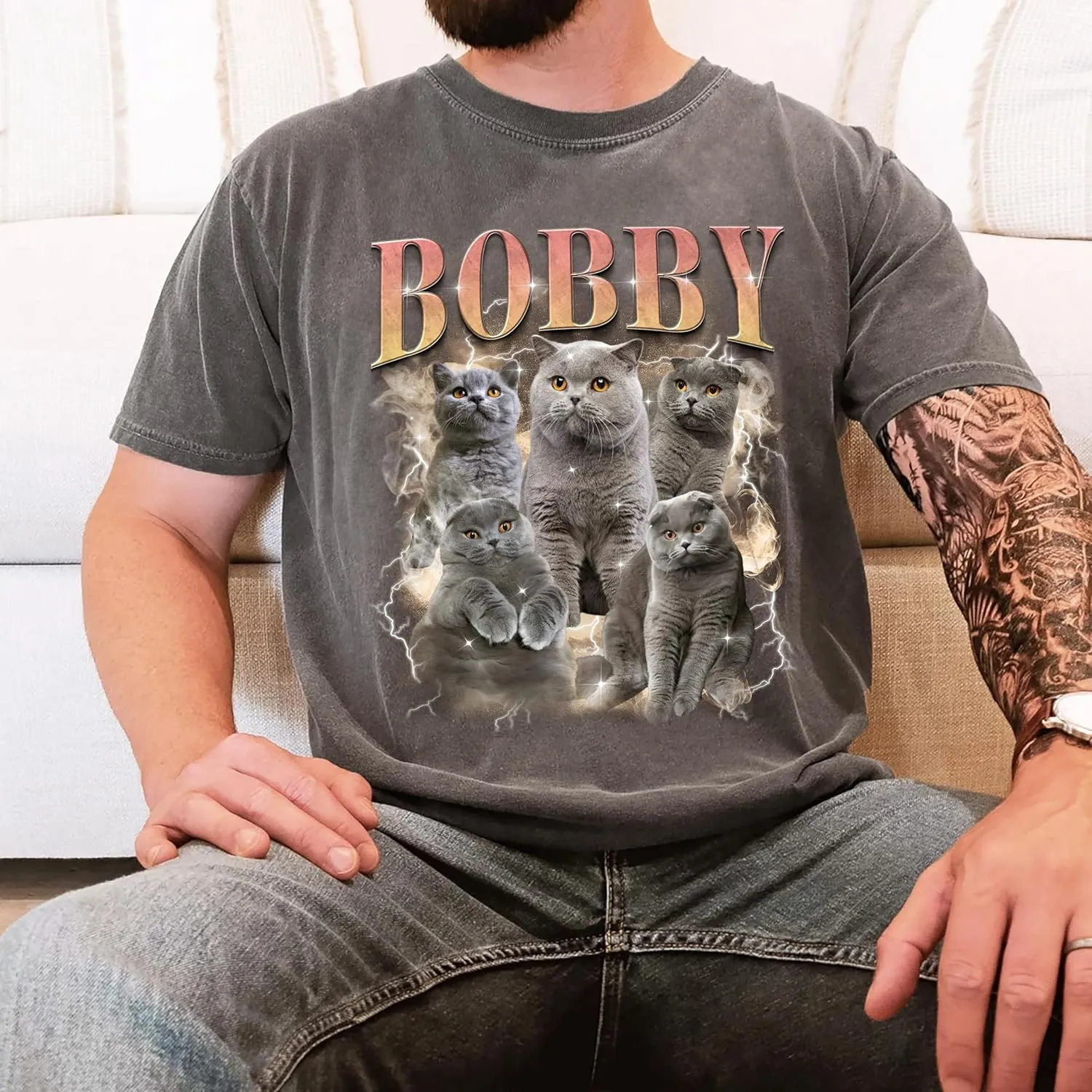 Mit & Mia Custom Your Own Bootleg Rap Shirts for Boyfriend Girlfriend Face Shirt with Photo Gift for Him Her Pet Lovers