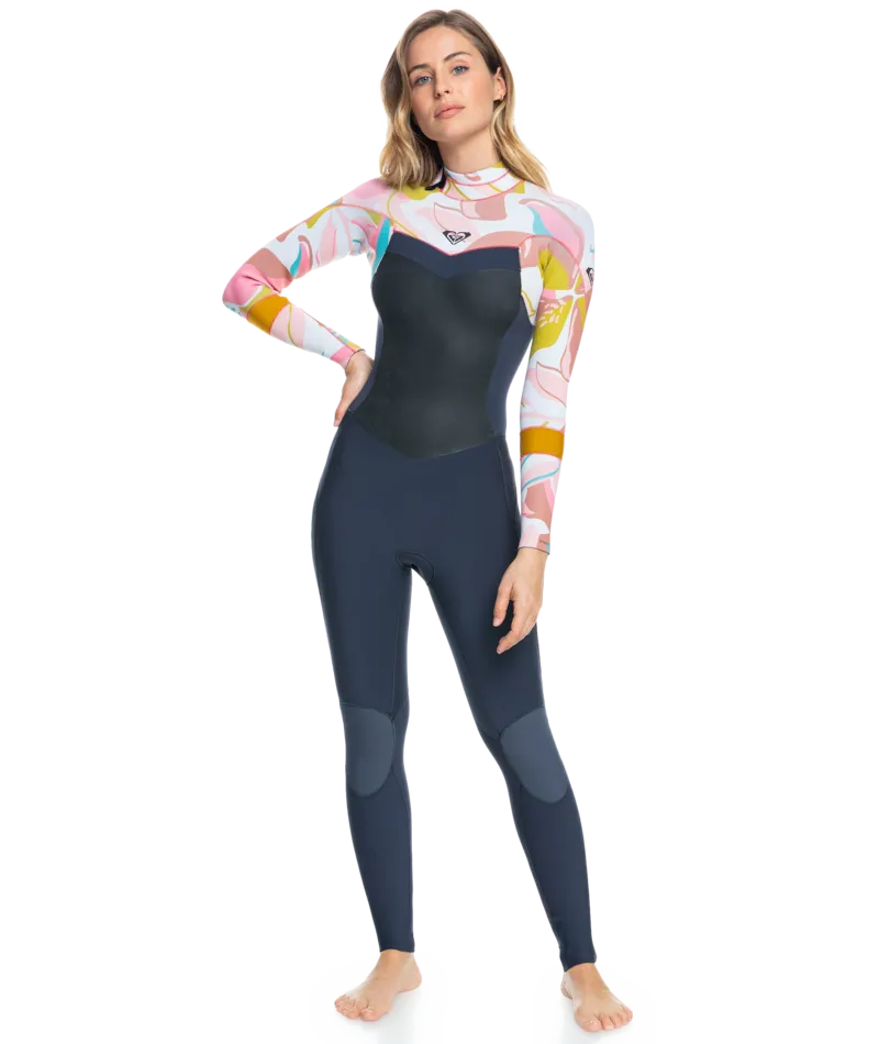 Roxy 4/3 Syncro BZ Wetsuit-Jt Gry/Crl Flm/Tmpl