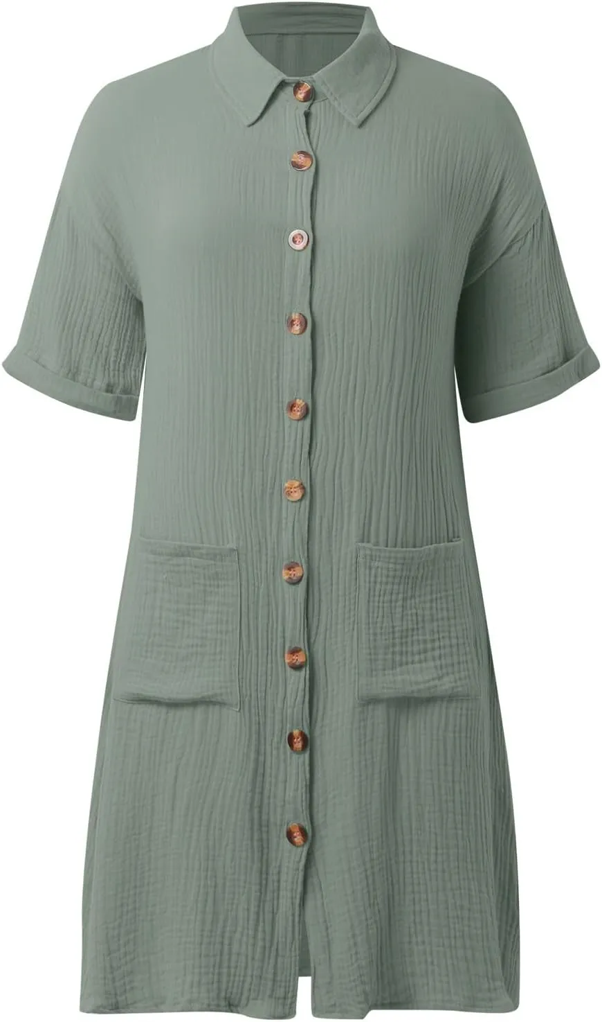 Summer Dresses for Women 2025 Linen Button Down Shirt Dress Midi Sundress Casual Summer Loose Cover Up Vacation Beach