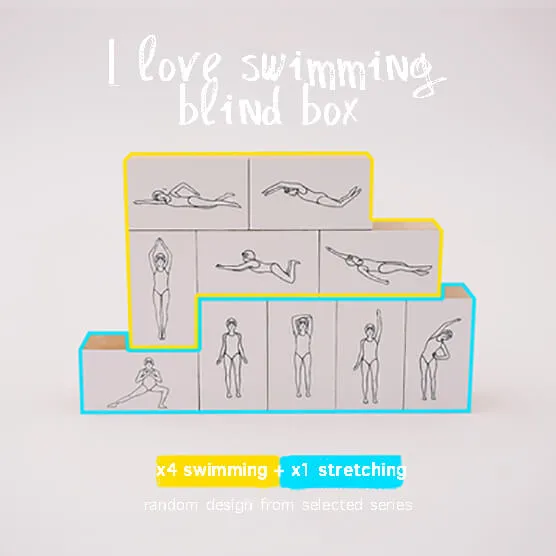 Swimming Pool Girl Rubber Stamp Set