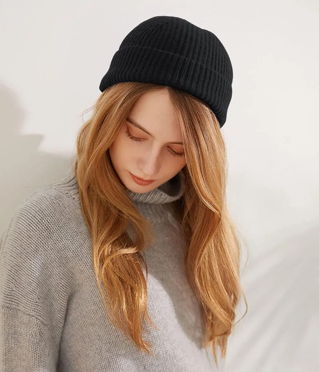 Trawler Beanie Watch Hat Roll-up Edge,Fisherman Ski Winter Warm Knit Caps Unisex