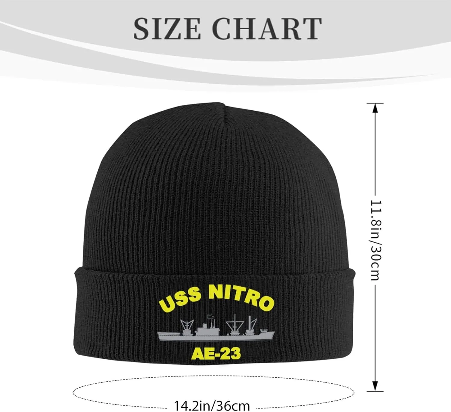 USS Nitro Ae-23 Beanie Hat Unisex Knit Hat Ski Stocking Cuffed Cap