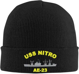USS Nitro Ae-23 Beanie Hat Unisex Knit Hat Ski Stocking Cuffed Cap