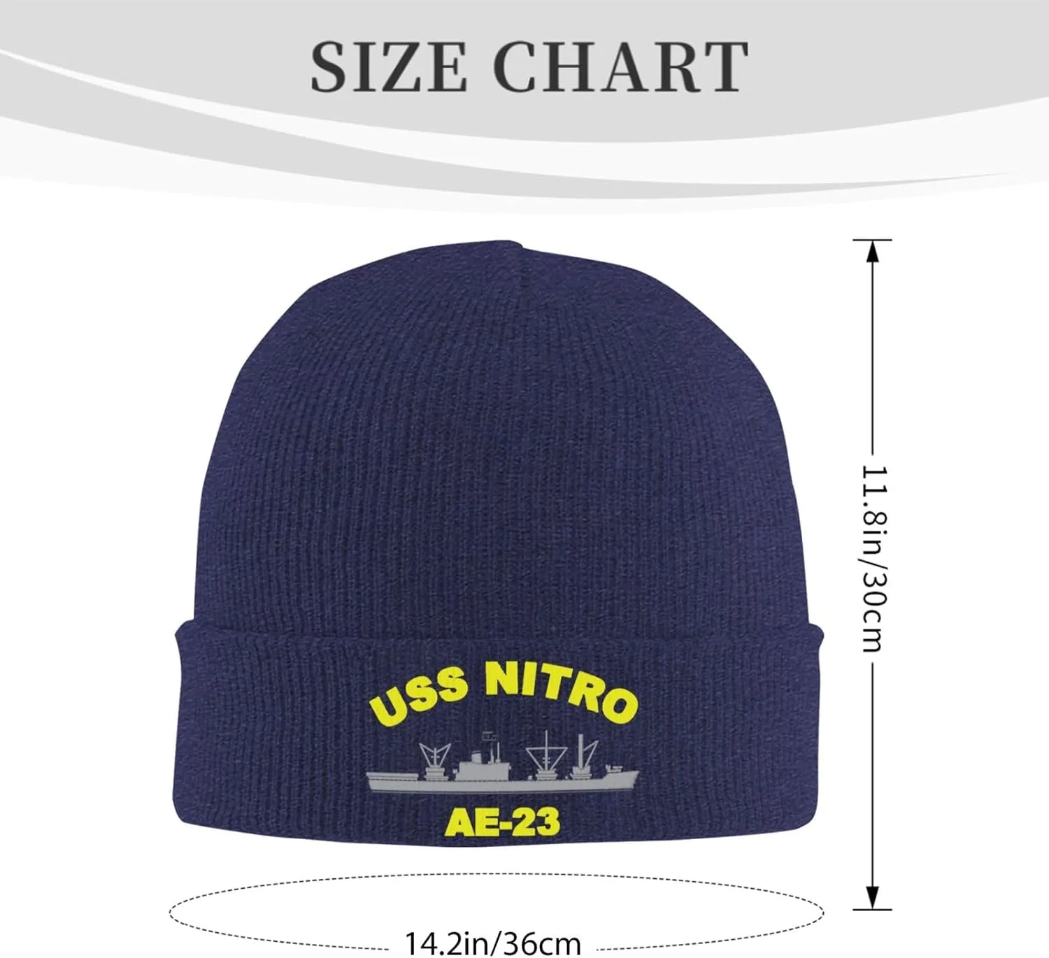 USS Nitro Ae-23 Beanie Hat Unisex Knit Hat Ski Stocking Cuffed Cap