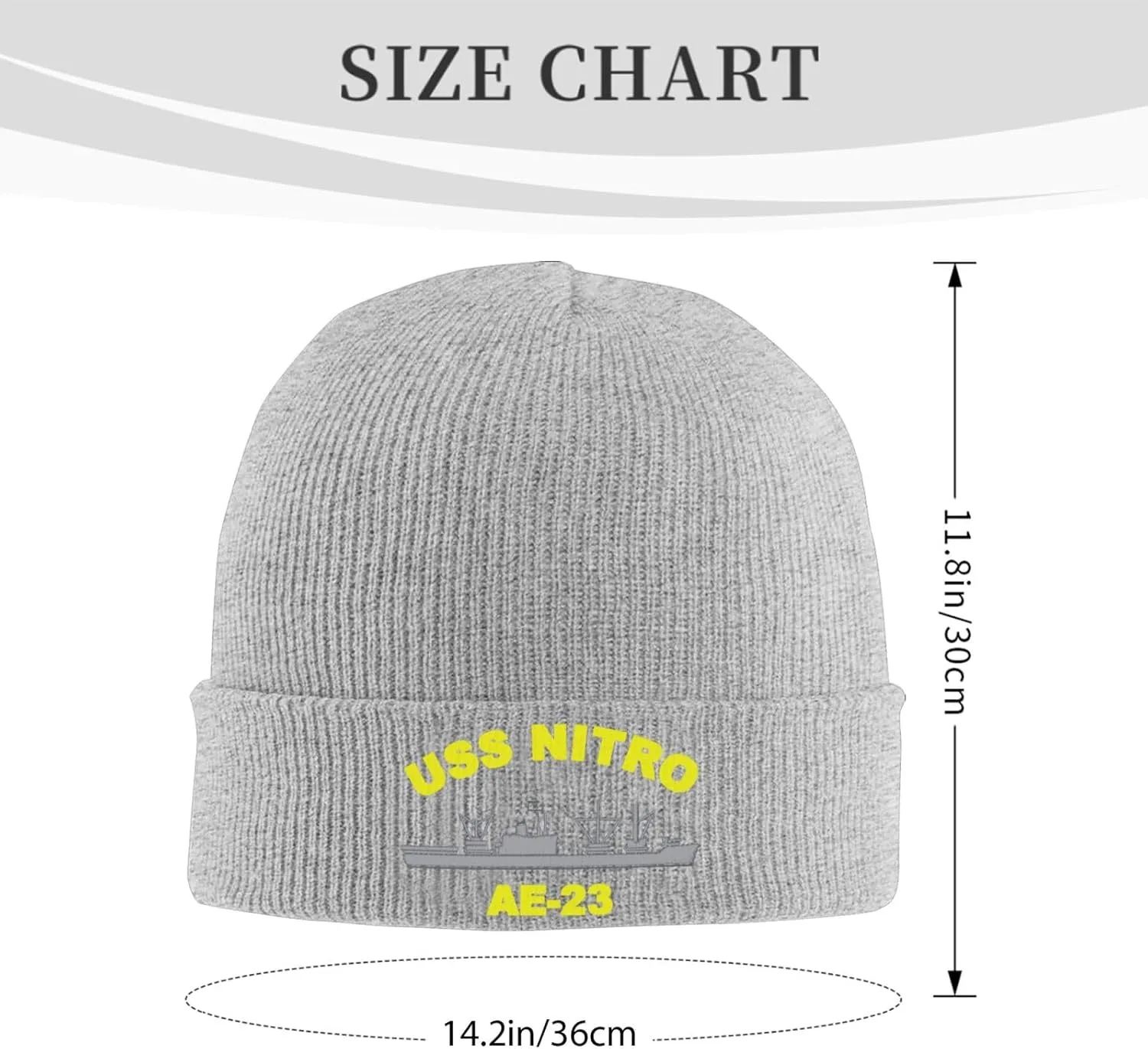 USS Nitro Ae-23 Beanie Hat Unisex Knit Hat Ski Stocking Cuffed Cap