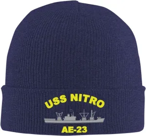 USS Nitro Ae-23 Beanie Hat Unisex Knit Hat Ski Stocking Cuffed Cap