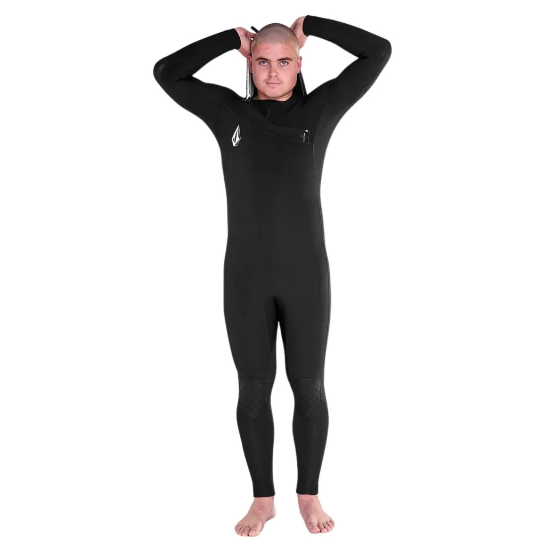 Volcom 4/3mm Hooded Chestzip Modulator Full Wetsuit - Black