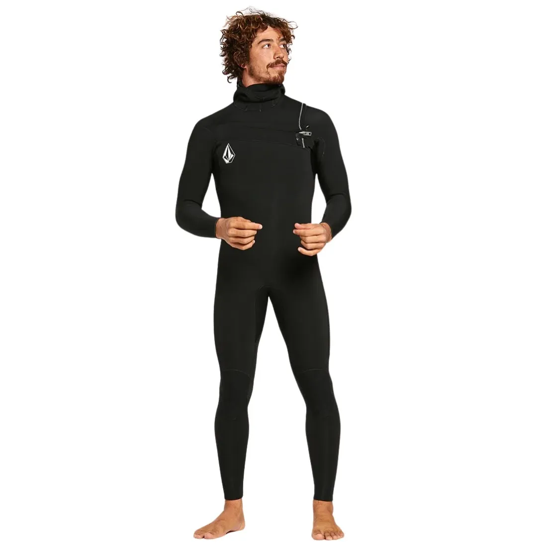 Volcom 4/3mm Hooded Chestzip Modulator Full Wetsuit - Black