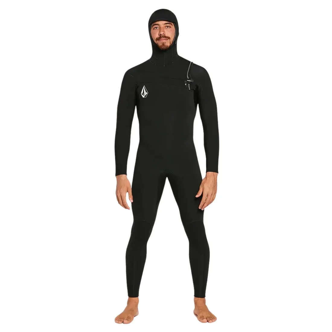 Volcom 4/3mm Hooded Chestzip Modulator Full Wetsuit - Black