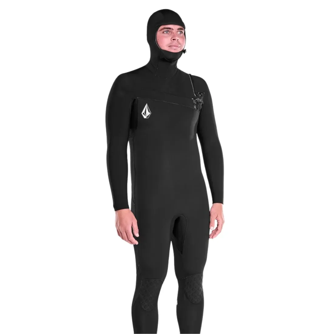 Volcom 4/3mm Hooded Chestzip Modulator Full Wetsuit - Black