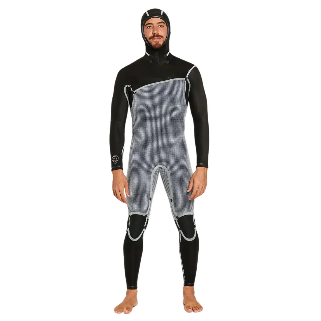 Volcom 4/3mm Hooded Chestzip Modulator Full Wetsuit - Black