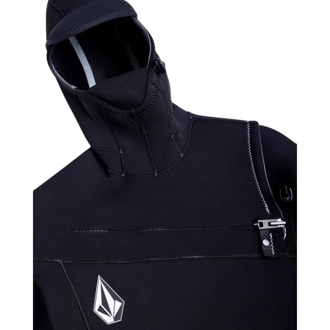 Volcom 4/3mm Hooded Chestzip Modulator Full Wetsuit - Black